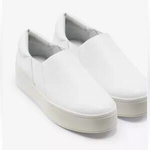 Vince White Italian Leather Warren Sneaker Sneakers Size 6 Minimalist Classic